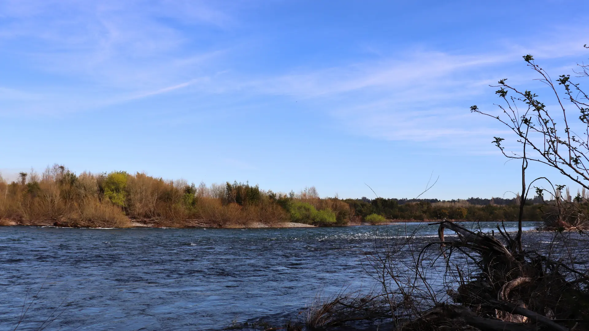 Paisaje del río Biobío junto a Valle de Mañil